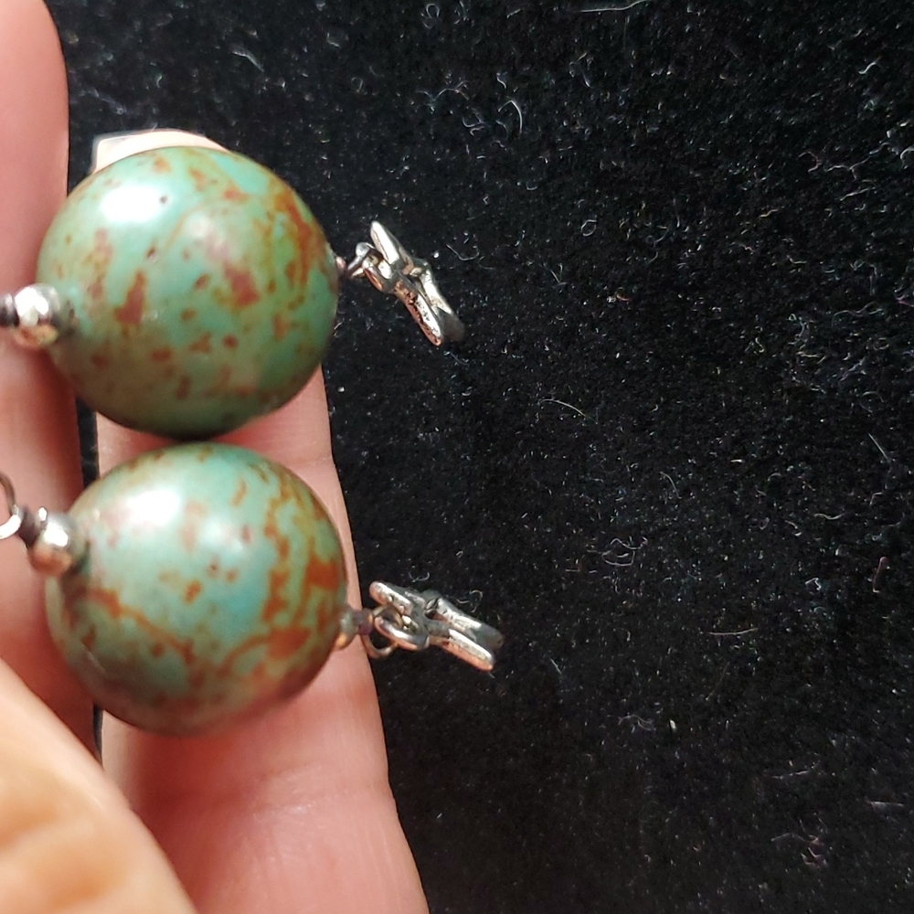 Dragon Blood Stone Earrings. View 6